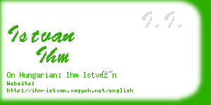 istvan ihm business card